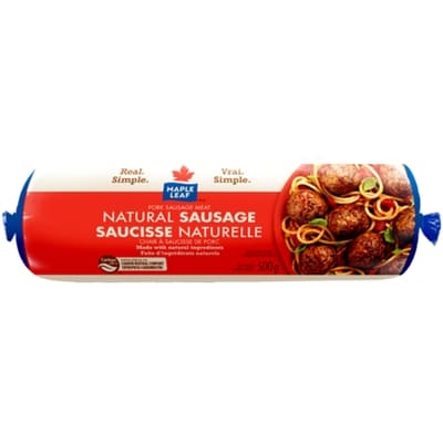 Maple Leaf Natural Ground Pork Sausage Meat 500 g, $1.80/100g