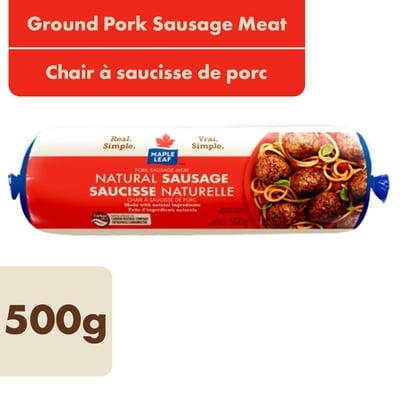 Maple Leaf Chair à saucisse de porc naturelle 500 g, 1,86 $/100g