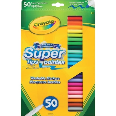 Crayola Super Tips Washable Markers, 50 Count  50x1.0 ea, $0.24/1ea