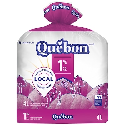 QUÉBON Lait 1 % 4 l, 0,19 $/100ml