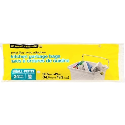 Sans Nom Sacs à ordures de cuisine avec attaches 24 ea, 0,20 $/1ch