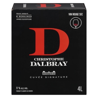 Christophe Dalbray Christophe Dalbray vin rouge (Pièce d’identité requise au moment du ramassage) 4 l, 0,99 $/100ml