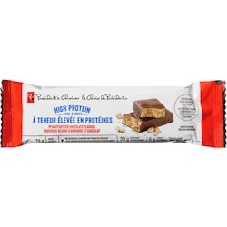 le Choix du Président Barre à teneur élevée en protéines à saveur de beurre d’arachide et chocolat 78 g, 3,85 $/100g