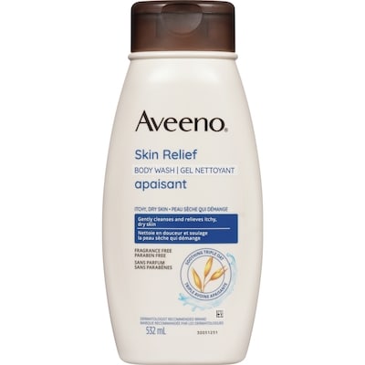 Aveeno Skin Relief Body Wash Fragrance Free 532 ml, $2.44/100ml