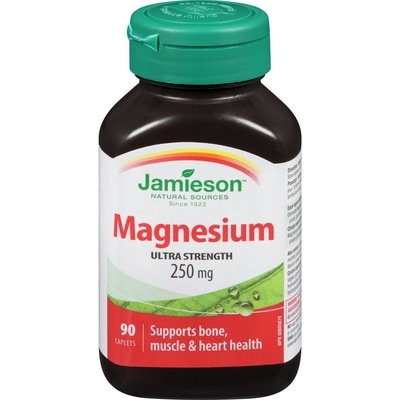 Jamieson Magnesium High Potency Caplets, 250 mg 90 ea, $0.18/1ea