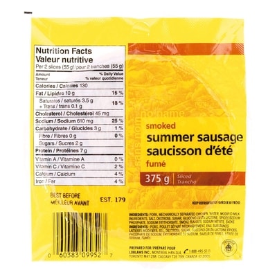 Sans Nom Saucisson d’été en morceaux 500 g, 1,20 $/100g