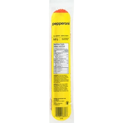No Name Pepperoni 500 g, $1.40/100g