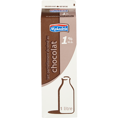 Mehadrin Lait au chocolat casher 1 l, 0,45 $/100ml