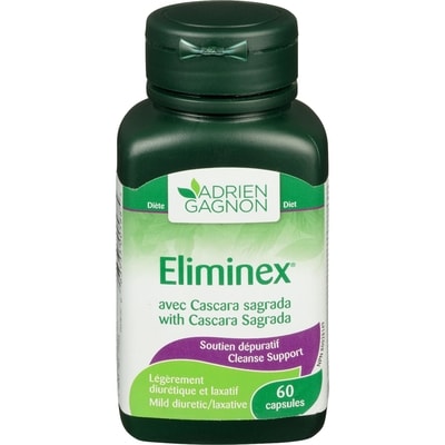 Adrien Gagnon AdrienGagnon Diète Eliminex avec Cascara Sagrada 60 Capsules 60 ea, 0,28 $/1ch