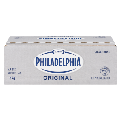 Philadelphia Cream Cheese Original 1.5 kg, $1.20/100g