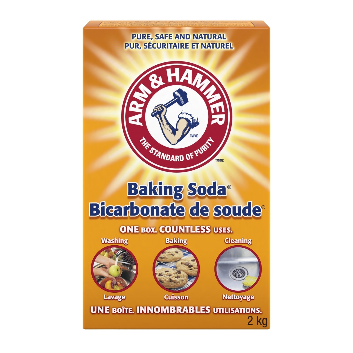 Arm & Hammer Bicarbonate de soude 2 kg, 0,31 $/100g