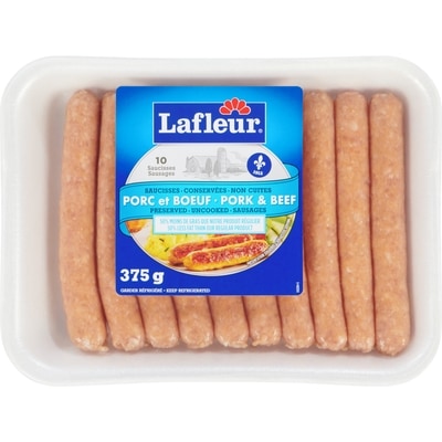 Lafleur Light Pork And Beef Sausage 375 g, $1.73/100g