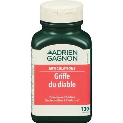 Adrien Gagnon AdrienGagnon Articulations Préparation de Griffe du Diable Extra-Fort 130 Capsules 130 ea, 0,16 $/1ch
