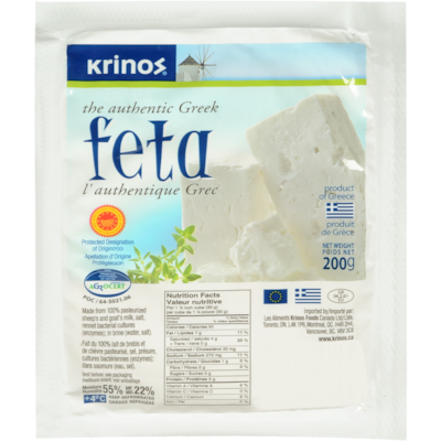 Krinos Fromage féta grec 200 g, 3,75 $/100g