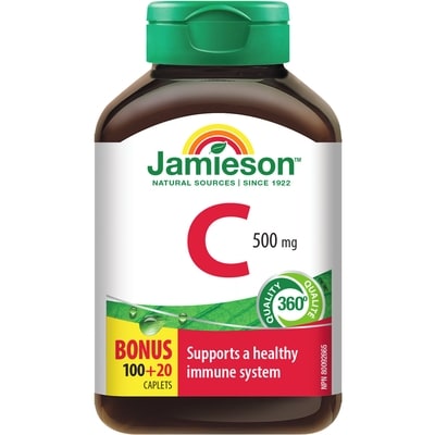 Jamieson Vitamin C Caplets, 500 mg 120 ea, $0.08/1ea