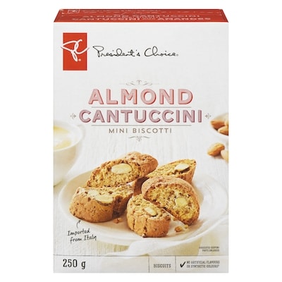 President's Choice Almond Cantuccini Mini Biscotti 250 g, $2.40/100g