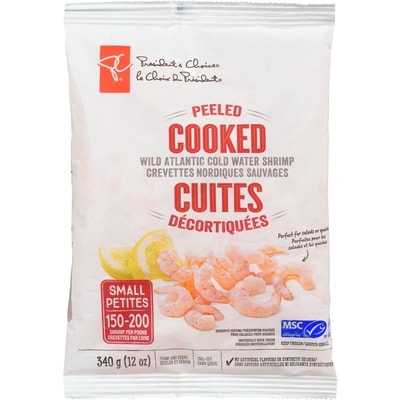 le Choix du Président Crevettes sauvages d'eau froide de l'Atlantique cuites décortiquées 340 g, 3,67 $/100g