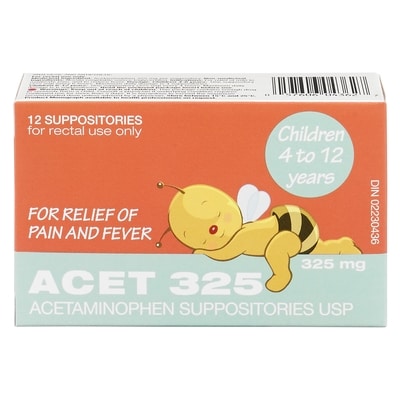 ACET Children 4 To 12 Years 325 Mg Acetaminophen Suppositories Usp 12 ea, $1.08/1ea