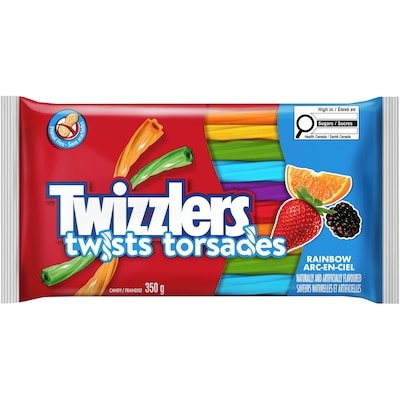 Twizzler Nibs Rainbow Twists 350 g, $1.23/100g