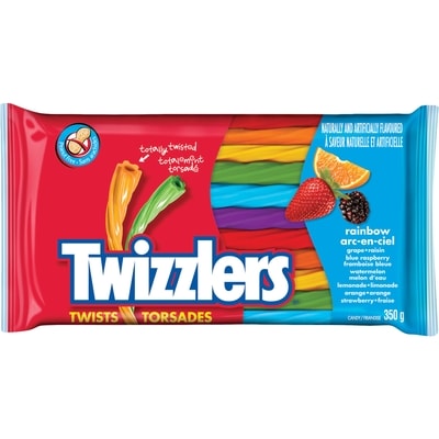Twizzlers Torsades arc-en-ciel 350 g, 1,23 $/100g