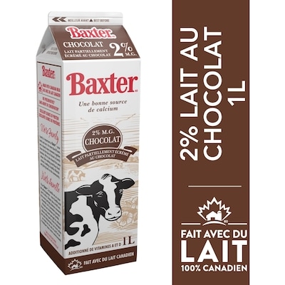 Baxter Lait partiellement écrémé au chocolat 2 % 1 l, 0,27 $/100ml