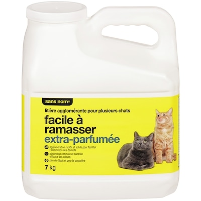 Sans Nom Litière agglomérante pour plusieurs chats facile à ramasser, extra-parfumée 7 kg, 0,13 $/100g