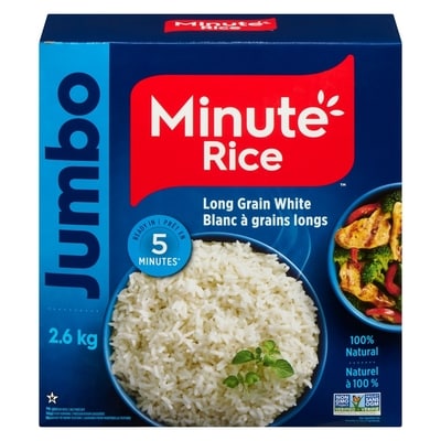 Minute Rice Riz blanc à grains longs de qualité supérieure 100 % 2.6 kg, 0,58 $/100g