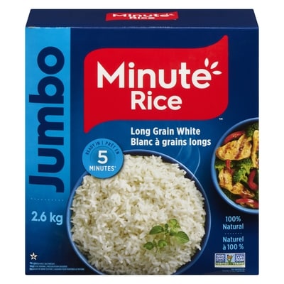 Minute Rice Riz blanc à grains longs de qualité supérieure 100 % 2.6 kg, 0,50 $/100g