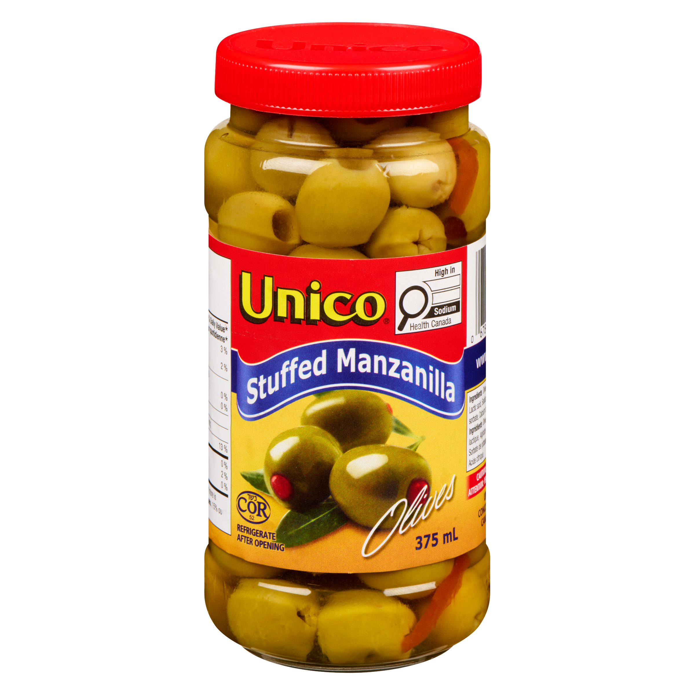 Unico Manzanilla Olives, Stuffed 375 ml, $1.20/100ml