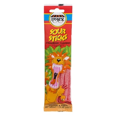 Paskesz Sour Sticks, Strawberry 50 g, $5.58/100g