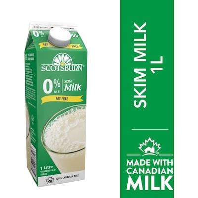 Scotsburn Skim Milk 1 l, $0.28/100ml