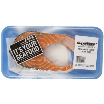 null Farmed Atlantic Salmon Steak, Fresh $37.45/1kg $16.99/1lb