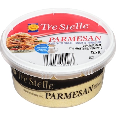 Tre Stelle Parmesan, Grated 125 g, $5.99/100g