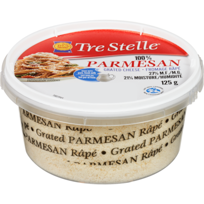 Tre Stelle Fromage parmesan râpé 125 g, 6,79 $/100g