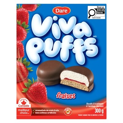 Dare Biscuits Viva Puffs Fraises 300 g, 1,66 $/100g