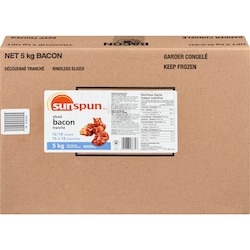 Sunspun Bacon en tranches 5 kg, 1,48 $/100g
