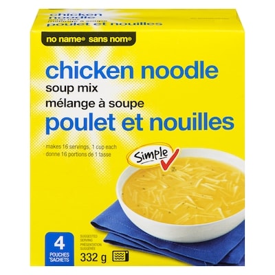 Sans Nom Mélange à soupe poulet et nouilles 4x83.0 g, 0,90 $/100g