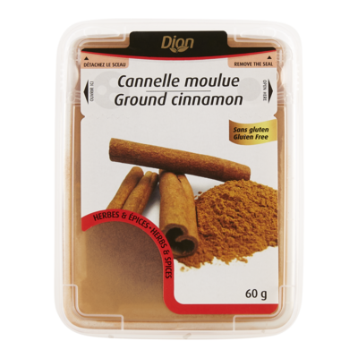 Dion Cannelle moulue 60 g, 7,50 $/100g