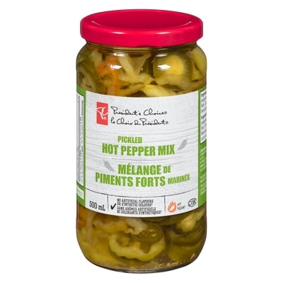 President's Choice Pickled Hot Pepper Mix 500 ml, $0.70/100ml