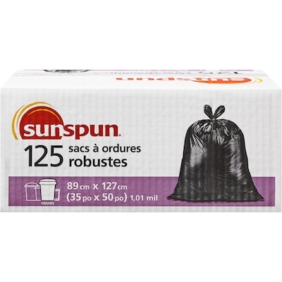 Sunspun Sacs à ordures robustes, grands  125 ea, 0,34 $/1ch