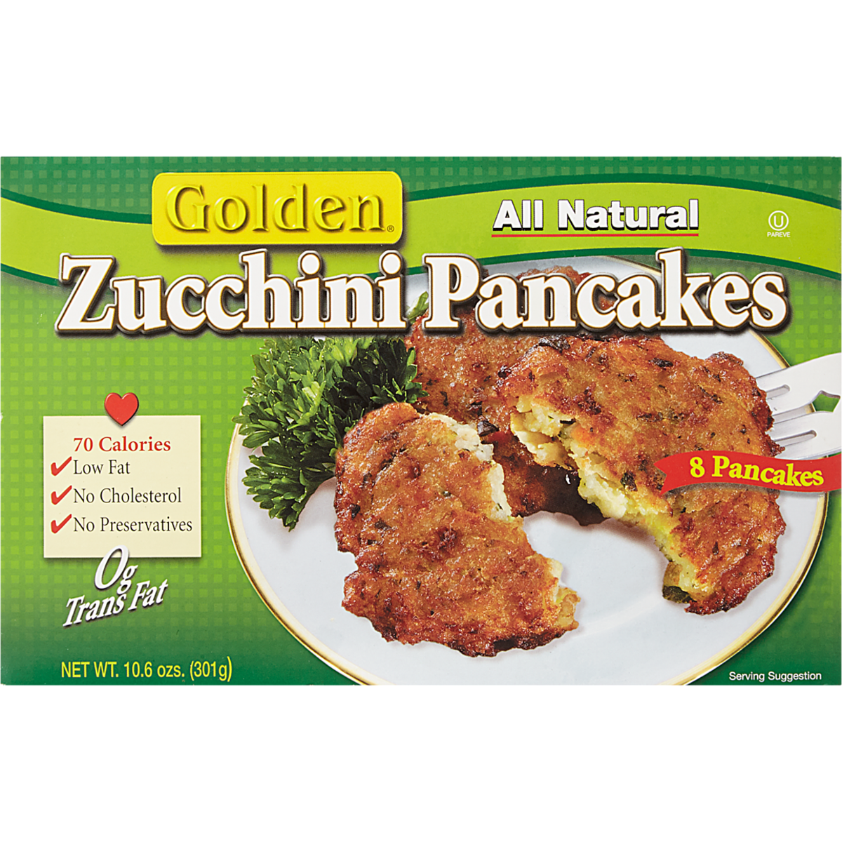 Golden Kosher Zucchini Pancakes 301 g, $2.32/100g