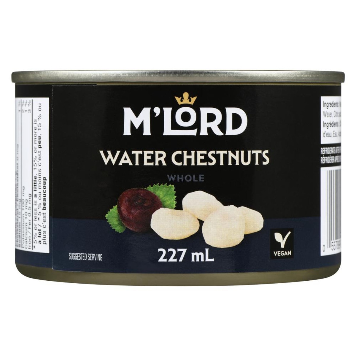 M'Lord Whole Water Chestnuts     227 ml, $0.96/100ml