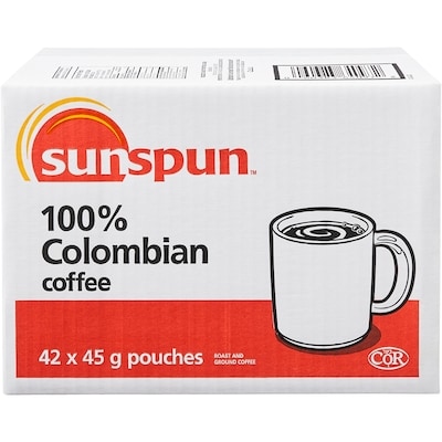 Sunspun 100% Colombian Coffee 42x45.0 g, $2.91/100g