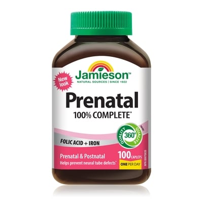 Jamieson 100% Complete Prenatal Multivitamin Caplets 100 ea, $0.26/1ea