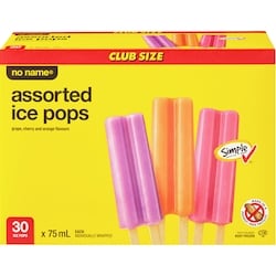 Sans Nom Pops glacés assortis, format club 30x75.0 ml, 0,36 $/100ml