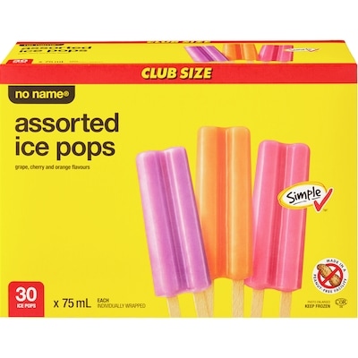 Sans Nom Pops glacés assortis, format club 30x75.0 ml, 0,32 $/100ml