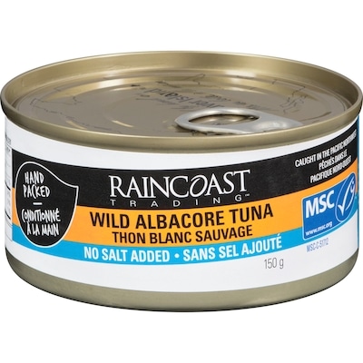 Raincoast Wild Solid White Albacore Tuna, No Salt Added 150 g, $5.33/100g