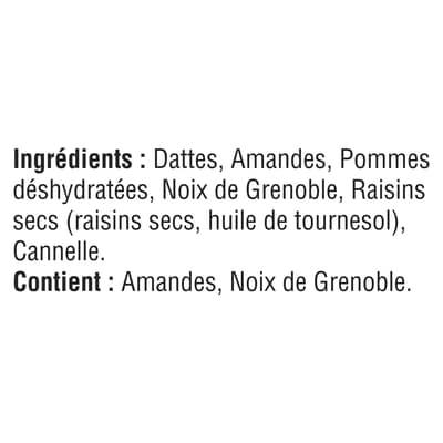 Barres énergétique aux fruits et aux noix pommes