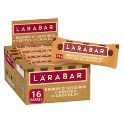 Larabar Barres d’arachide et brisures de chocolat, 16/paquet 16x45.0 g, 2,78 $/100g