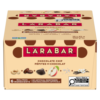 Larabar Fruit & Nut Energy Bar, Chocolate Chip, 16/pack 16x48.0 g, $3.77/100g
